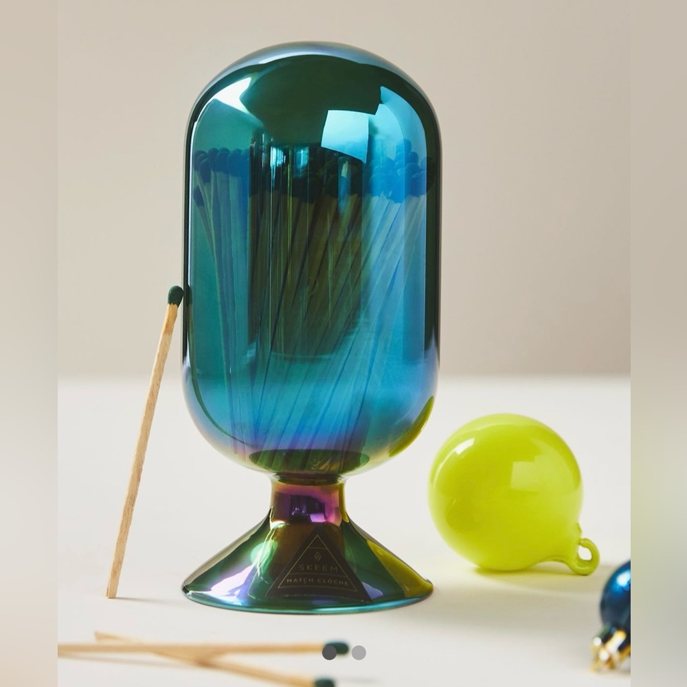 NWT New in box Anthropologie Skeem Iridescent Match Cloche in Dark Green.